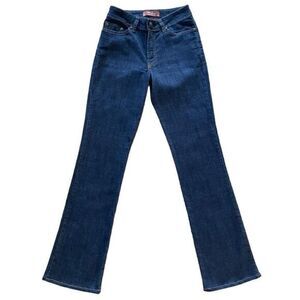 MU Jeans Authentic Dungarees High Waist Boot Cut Denim Stretch Women’s Size 2